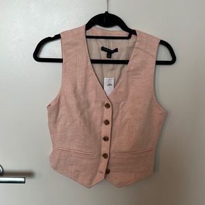Banana Republic Factory Linen Cotton Pink Waist Coat